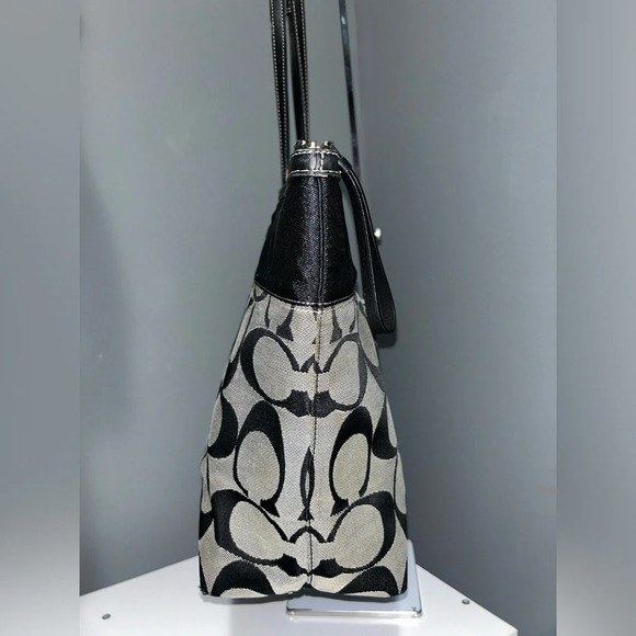 Coach Black & Gray Signature CC Tote Bag - Picture 10 of 12